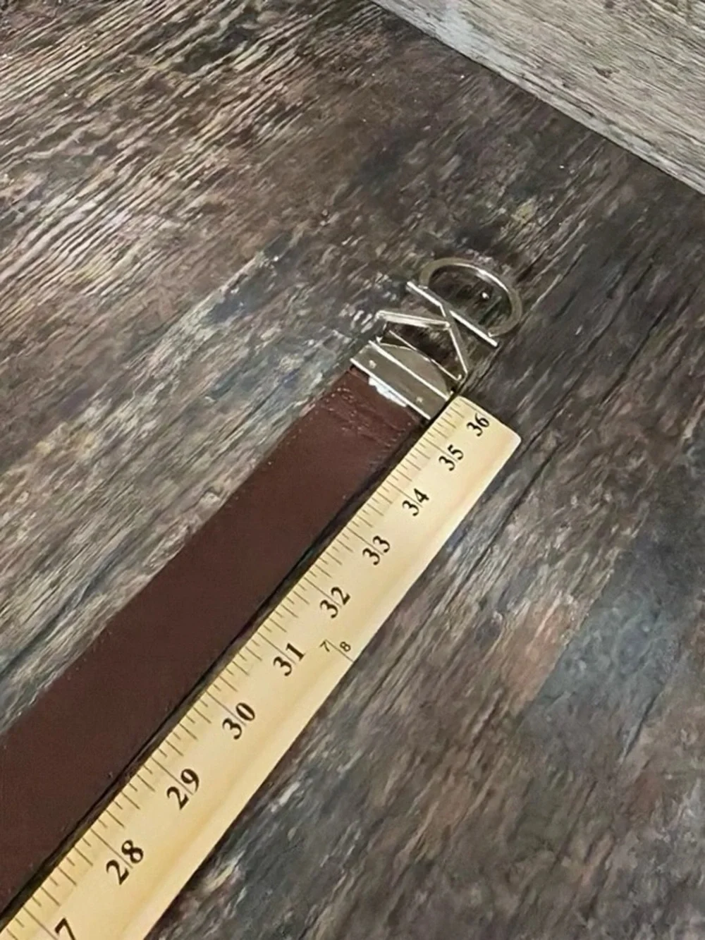 Calvin Klein Beige and Brown Logo Buckle Belt